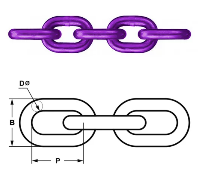 Ланцюг 6х18, DIN 5687 / EN 818-2 (коротка ланка), легована сталь